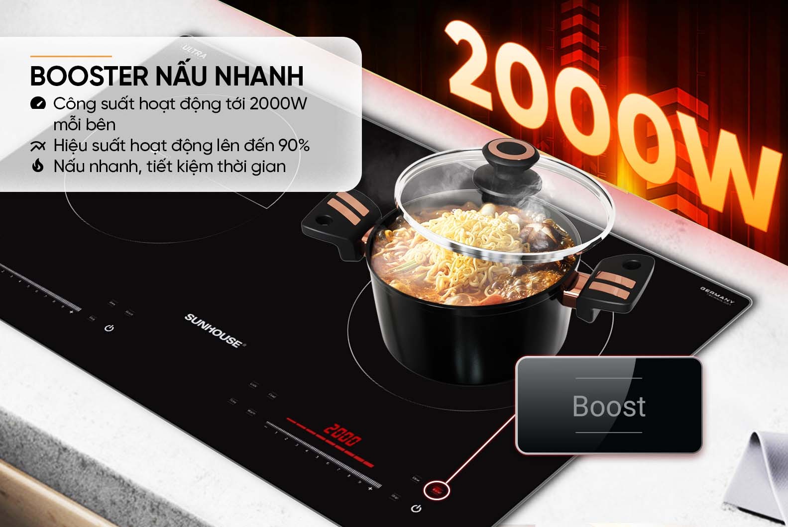 BẾP ĐÔI ĐIỆN TỪ SUNHOUSE SHB-588DI . ' - ' . $key